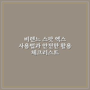 비렌느 스팟 엑스 사용법과 안전한 활용 체크리스트