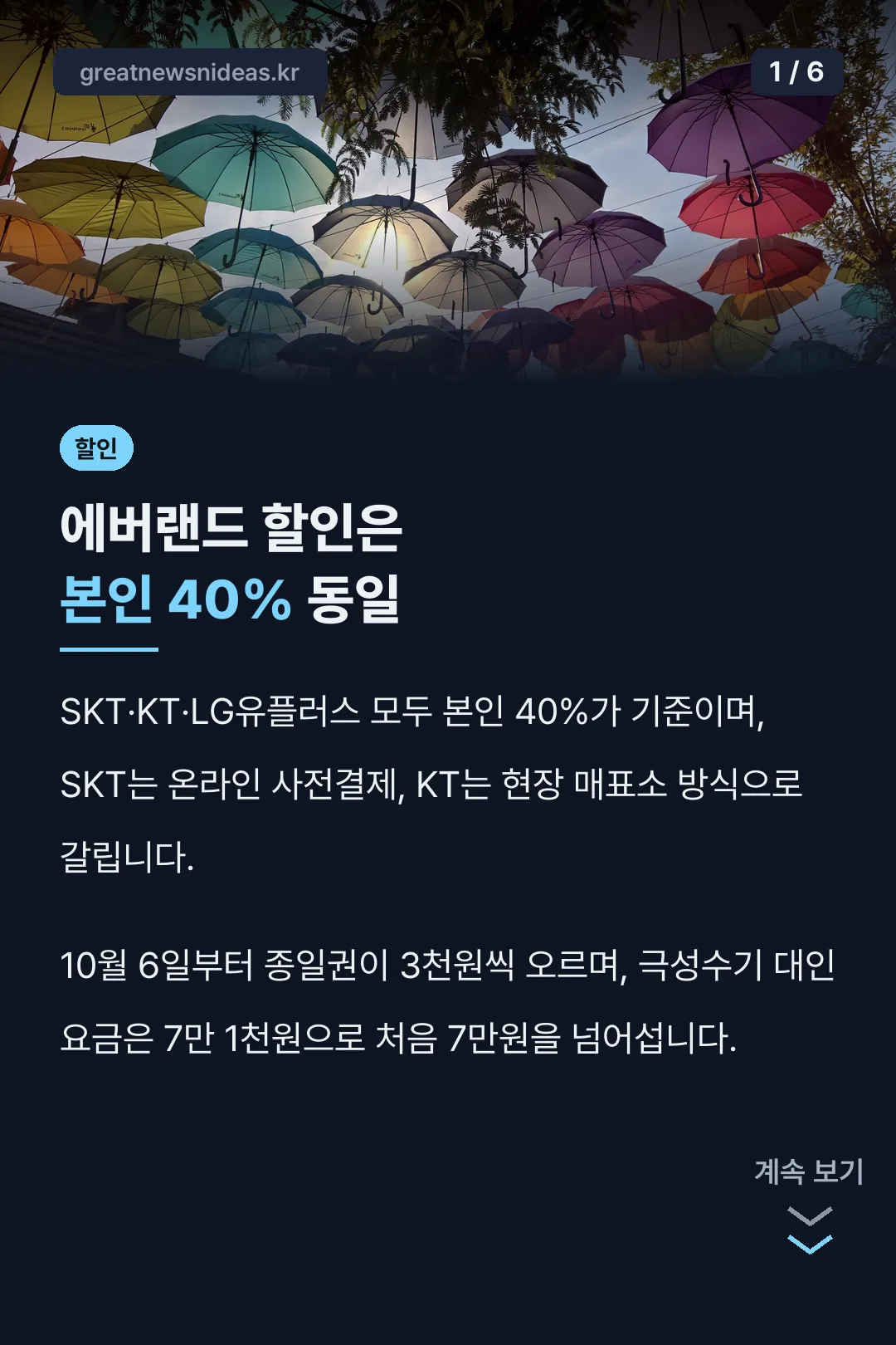 에버랜드 할인은 본인 40% 동일