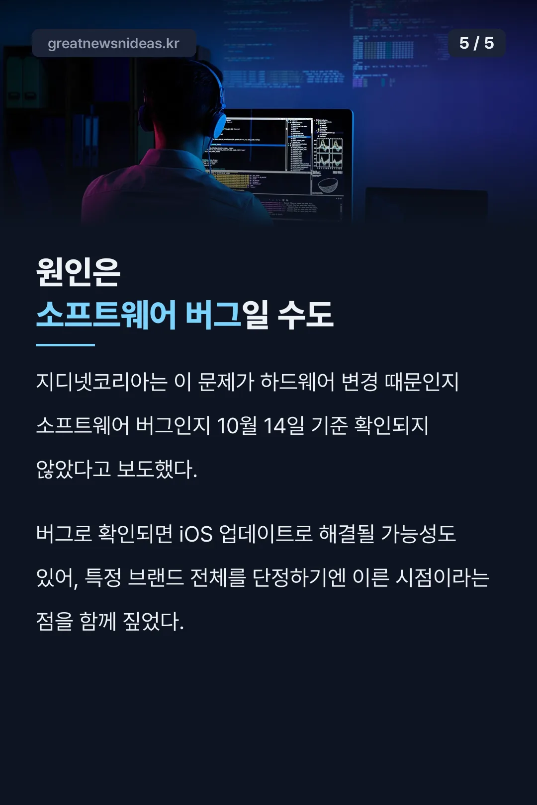 소프트웨어 버그 가능성