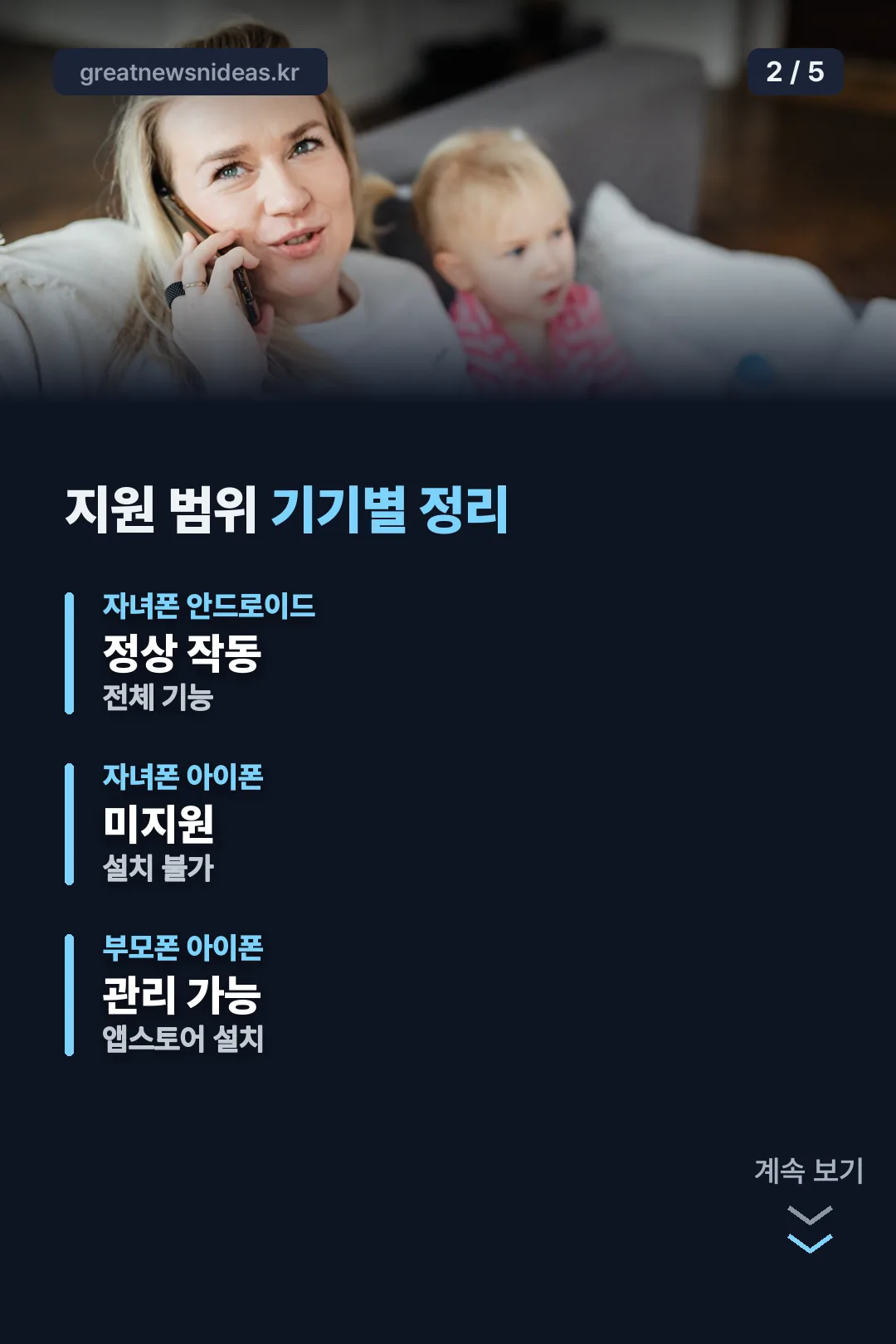 기기별 지원 범위 정리